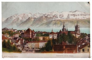 Lausanne, Switzerland—picture postcards brought the wider world into the home of this young, middle-class woman.