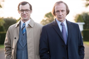 Charles J. Haughey (Aidan Gillan) and his press secretary, P.J. Mara (Tom Vaughan-Lawlor), in the forthcoming TV drama Charlie. (RTÉ)