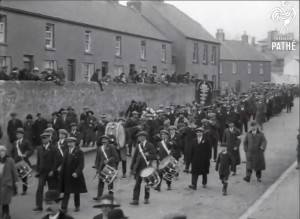 One of the c. 30 bands that marched at the John Redmond anniversary event in Wexford on 9 March 1924. The Irish Times recorded a crowd of 20,000 and added that the demonstration ‘seemed to warrant the assumption that one was watching the renewal of a pledge of faith in the political beliefs and methods discarded by the electorate only a few years before’. (British Pathé)