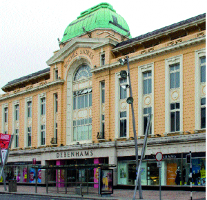 Roches Stores, Cork—the outstanding feature of the building is its copper-covered dome. (Shannon Images)