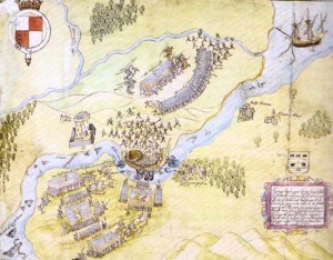 A contemporary map of its climax at the Battle of Beleek, 10 October 1593. (Tomás Ó Brogáin/British Library)