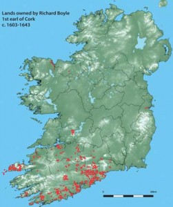 Richard Boyle’s landholdings throughout Ireland, c. 1641.