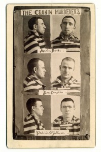 Above: Martin Burke, Detective Daniel Coughlin and iceman Patrick O’Sullivan started life sentences in January 1890 for the murder of Dr Cronin. Burke and O’Sullivan died in custody two years later of tuberculosis; Coughlin was granted a retrial in 1893 and, amid rumours of a bribed jury, was cleared of all charges and released. (Chicago History Museum