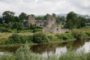 Carrick-on-Suir Castle—MacRichard’s two towers stand in front of the manor house subsequently built by the 10th earl of Ormond, ‘Black Tom’ Butler, in the sixteenth century. (Con Brogan/DAHG)