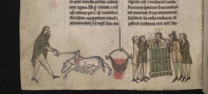 Another example of medieval hyperbole—Gerald of Wales claimed that a Gaelic king mated with, and then ate, a horse. (NLI)