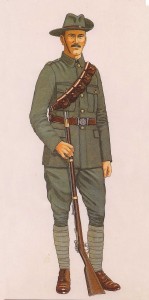 A typical Volunteer in uniform, as sketched by B. Younghusband in Irish Volunteer Soldier 1913–23 (Osprey Publishing, 2003).