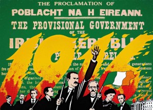 1916 Rising 75th Anniversary, The Provisional Government, by Robert Ballagh—poster commissioned for the ‘Reclaim the Spirit of Easter 1916’ initiative in 1991.