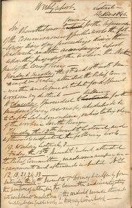 Above: Page 53—‘Weekly report, Listowel [ending] 14 Nov. 1846 … Monday & Tuesday, the 9th and 10th … in Tralee attended the Relief Committee and issued tickets for different works in my district … Wednesday I forwarded … maps, schedules etc. to Capt. Labalmondiere, on his taking charge of the work in South Kerry. Thursday the 12th went to Listowel and afterwards inspected the following works [numbered]. Friday the 13th I went to Tarbert, attended the Relief Committee … and afterwards inspected [numbered relief works]. Saturday the 14th I went to O’Dorney [Abbeydorney] and Ardfert for the purposes of attending the Committee and investigating into complaints made to me of the conduct of several stewards employed on public works in that neighbourhood.’ (Kona Historical Society) 