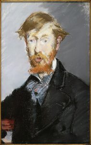 Above: Portrait of George Moore by Édouard Manet, 1879. (Metropolitan Museum of Art, NY)