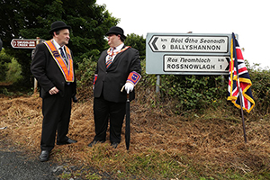 Above: Orangemen at the Rossnowlagh parade in 2016. Following predictions of trouble from Senator McGlinchey, the 1970 parade was cancelled and not resumed until 1978. (ITV)