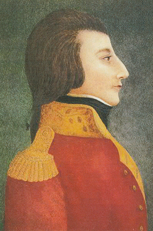 Above: Theobald Wolfe Tone—wrote in his diary that he did not have ‘the good fortune to be killed in the action’.